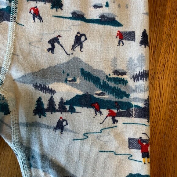HANNA ANDERSSON Winter Sports Pajamas Boys 12-18 Mo 75 Ski Ice Hockey Cotton PJs - Picture 8 of 9